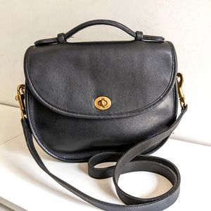 Vintage Coach Small Plaza bag black navy